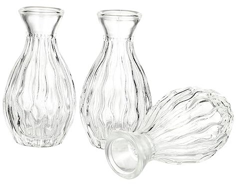 VOSAREA 3pezzi Bottiglie Diffusore con Apertura Larga Barattoli Trasparenti per Profumi e Oli Essenziali Vasi Decorativi per Casa e Ufficio