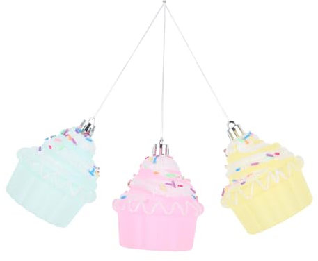 MAGICLULU 3stücke Cupcake-Ornamente Für Weihnachtsbaum Mit Künstlichen Cupcakes Und Donuts Schmuck Für Weihnachten Und Halloween Aus Kunststoff Naturgetreues Dessert-Design