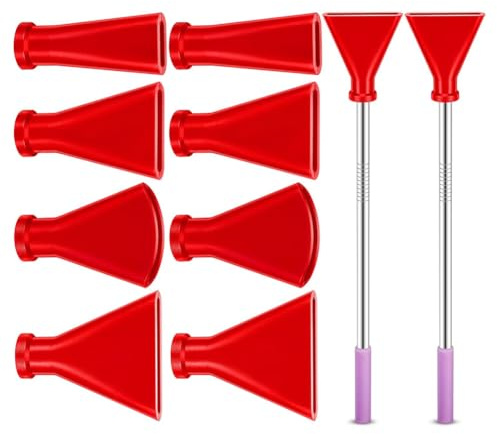 8 Piece Fluid Art Bloom Red Acrylic Pouring Paint Kit with Stainless Steel Straw Blow Nozzles