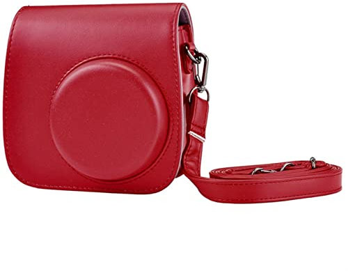 NLNGZKZFNF Klassischer Retro. Pu. Leder Kamera Strap Umhängetasche Schutzabdeckung Kamera Schutzabdeckung for Polaroid Fit for Fujifilm Mini 8 8+ 9 Kameraschutz(Red)