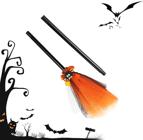 Yonuaret Kinder Hexen Besen | Hexenbesen Kostümzubehör Für Halloween - Karnevalszubehör Rollenspiel Spielzeug Für Kindergeburtstage Verkleidung Kindertheater