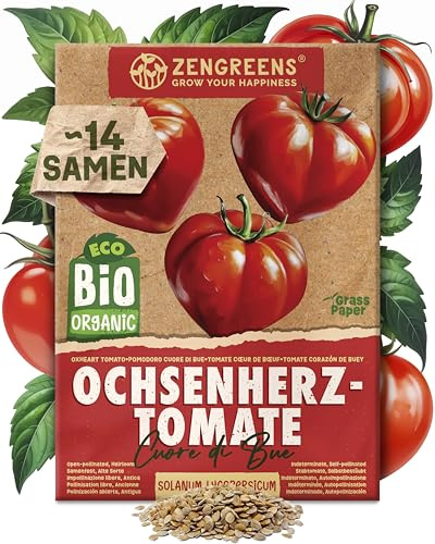ZenGreens® - Bio Ochsenherz-Tomate Samen - Ochsenherz-Tomatesamen - Gemüsesamen für den einfachen Anbau im Garten, Balkon oder Hochbeet - Saatgut - Paradeiser