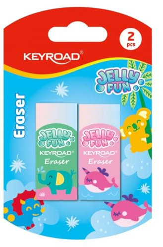 KEYROAD Jelly Fun Radiergummi-Set/Ombré/2 Stück/Farbmischung zufällig