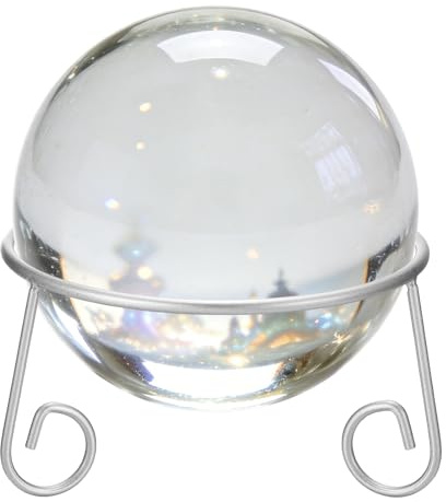 sourcing map Iron Metal Gazing Ball Stand, 13.5cm x 8cm(IDxH) Garden Crystal Ball Display Stand For15-20cm Sphere Holder Plant or Flowerpot Holder Home Decoration for Yard Garden, Silver