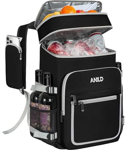 LASUK 40 burkar isolerad kylryggsäck 30 L, termoryggsäck stor | Läckagesäker vattentät picknickryggsäck kylväska, picknickväska lunchväska för camping, picknick, grill med mera