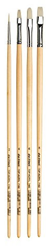 da Vinci Oil & Acrylic Series 5225 Top Acryl Long-Handled Paint Brush Set, Multiple Sizes, 4 Brushes (Series 7182, 7482, 7782)
