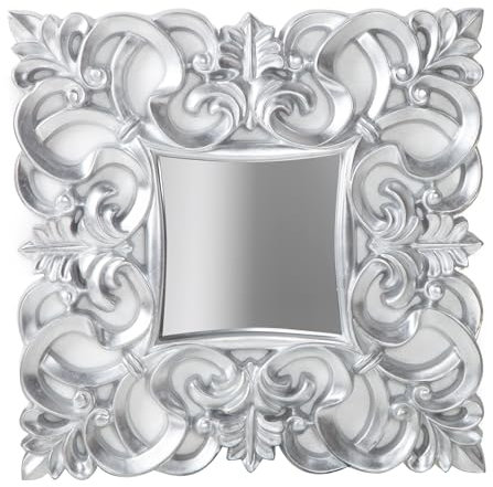 riess-Ambiente Eleganter Wandspiegel Venice 75x75cm Silber antik Barockstil Badspiegel Badezimmerspiegel Schminkspiegel Flurspiegel Dekospiegel Dekoration