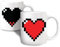 Tasse thermique avec un cœur pixel mug thermo-réactifs