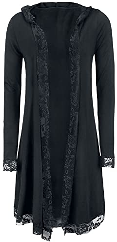 Gothicana by EMP Damen schwarzer langer Cardigan mit Spitze