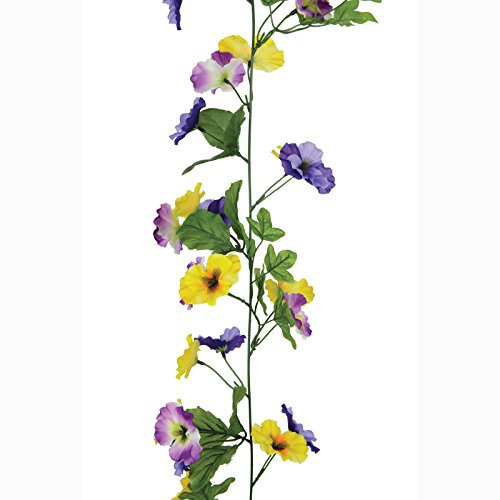 FloristryWarehouse Artificial Pansy Garland Purple and Yellow 180cm/6ft