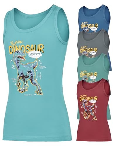 SGS 5er Pack Unterhemden Jungen Baumwolle - Hochwertige Unterwäsche Für Jungen, Atmungsaktive Unterhemd Kinder, Weiche und Bequeme Basic Shirts Für Alltag und Sport, Größe 98-164