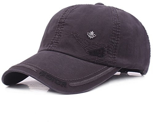 Kuyou Vintage Cotton Basecap Snapback Caps Outdoor Baseball Kappe Mütze, Grau, Einheitsgröße