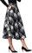 IDEALSANXUN Damen s hohe elastische Taillen-Maxi-Rock-A-Linie Plaid Winter warme Flare langer Rock XX-Large Wadenschwarzweiß