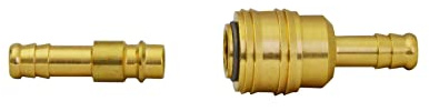 1/2/5/10 Stecker mit Druckluftkupplung Messing Schnellkupplung mit Schlauchtülle 9mm Ventilsteckdose (1)