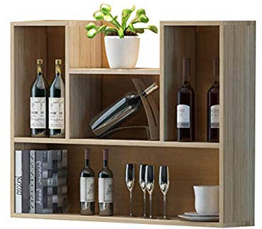 Xyanzi Wooden Freestanding/Wall Mounted 4 Compartment Shadow Box,Display Shelf Shelving Unit Wooden Shelf For Wall (Color : Natural, Size : 100 * 20 * 75cm)