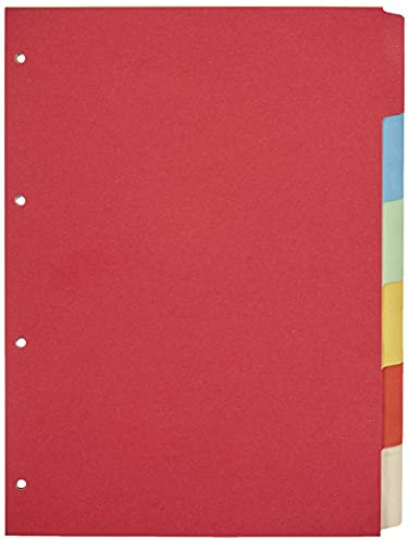 Kangaro Karton-Register DIN A4 blanko beschreibbar. 180 g/m² Manilla recycelter Karton. 6 teilig