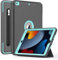 DAORANGE Custodia per iPad 9a / 8a / 7a Generazione, Custodia per iPad 10.2 2021/2020/2019, Robusto Pesante Antiurto Caso con portapenne, Supporto Trifold e Auto Svegliati/Sonno (Grigio/Azzurro)