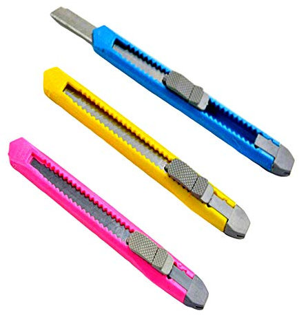 3Pcs Set Plastic Cutter Utility Snap Off Retractable Razor Blade