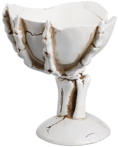 TOYANDONA Mani Scheletro Porta Caramelle Halloween Teschio Ciotola per Caramelle Vaso di Fiori Porta Piante Portapenne Porta Ornamenti da Scrivania