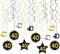 LOPOTIN 24TLG 40. Geburtstag Deko Spiralen Set 40er Geburtstagdeko Girlande Birthday Dekoration 40 Jahren Photo Booth Schwarz Gold Dekospiralen Hängedeko Geburtstagsgirlande für Frau Mann Jahrestag