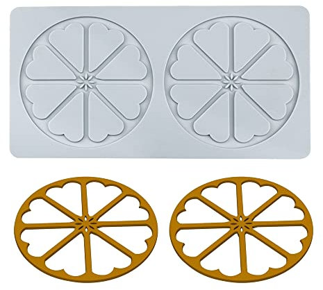 tapis dentelle Moule en silicone 3D en forme de Amour de Circulaire pour chocolat, bonbons, fondant, décoration de cupcakes, desserts
