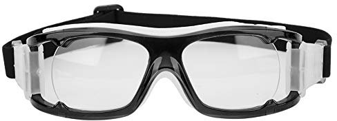 Sportbrille, Basketball-Fußball-Sportbrille, Verstellbare Anti-Fog-Schock-Kollisionsbrille, Schutzbrillenrahmen für das Radfahren, Fußball-Basketball-Üben(Schwarz)