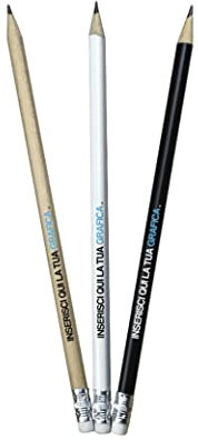 Point20.it - Matita personalizzata - Matite Personalizzate con Stampa Nome Logo Testo per Gadget Matrimonio Eventi Fiere Aziende Idea Regalo Laurea (Nero, 200 Pezzi)