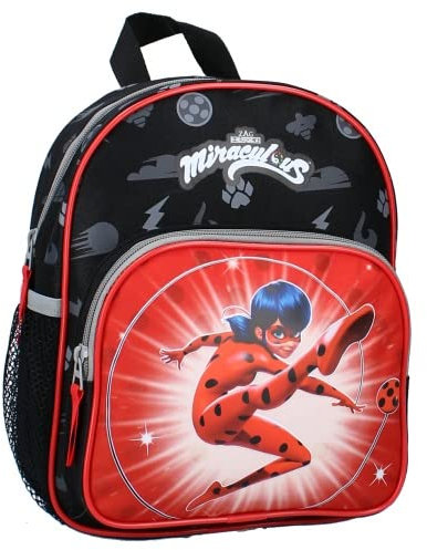 mybagstory - Rucksack – Miraculous – Kinder – Schule – Primär – Material – Stickerei – Krippe – Schulranzen für Mädchen – Größe 29 cm – verstellbare Träger, Rosa