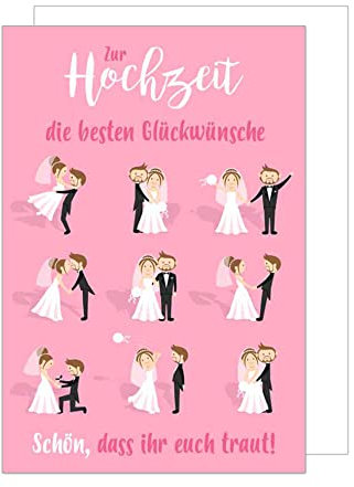 Edition Seidel Premium Glückwunschkarte zur Hochzeit mit Umschlag. Lustige Karte mit Spruch Hochzeitskarte Grusskarte Brautpaar Comic (H384 SW023)