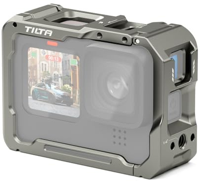 Tilta Voller Kamerakäfig kompatibel mit HERO10 11, GoPro 12 Filmemacher-Set mit Kaltschuh-Empfänger, anwendbar mit 52 mm runden Filtern, Titangrau TA-T42-FCC-TG
