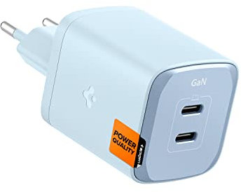 Spigen GaN III 652 Total 65W 2 Ports Dual USB C Wandladegerät PD 3.0 PPS Ladeblock Adapter Kompatibel mit iPhone 15 14 Pro Max 13 12 iPad MacBook Air Pro Galaxy S24/S23 Steam Deck und mehr