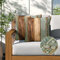 Inhobbok Kissenbezug 40x40 Grün Grau Braun 2er Set Garten im Freien Kissenbezüge Streifen Leinenoptik Sofakissen Dekorative Couchkissen Bezug wasserdichte Kissenbezug für Sofa Balkon Patio