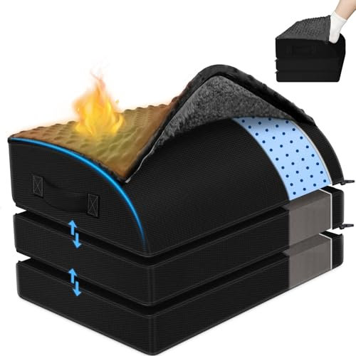 Foot Rest Under Desk for Office Use, Gel Memory Foam Foot Stool with 3 Adjustable Heights and Feet Warm Pocket for Back, Hip, Legs Discomfort Relief, Ergonomic Footrest for Office Chair & Gaming Chair