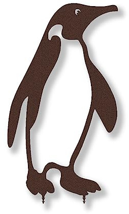 ARTTEC Design Pinguin (Stecker) (Edelrost) - hochwertige Gartendeko aus Metall - Rostdeko für Garten, Balkon & Terasse - Metall Gartenstecker - Made in Germany