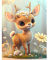 DAERLE Diamond Painting Pflaumenhirsch Diamant Painting Bilder, Diamond Painting Erwachsene, Niedliches Reh Diamant Bilder Kinder DIY Cross Stickerei Malerei Kits Wand Dekor 30x40cm