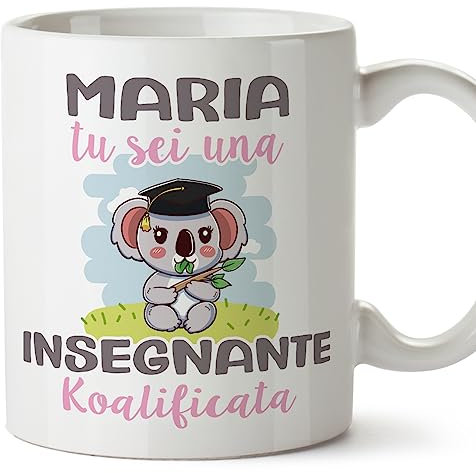 MUGFFINS Tazas Personalizadas para MAESTRA - En Italiano - Koalificati Personalizzati - 11 oz / 330 ml - Regalo Personalizable original y divertido
