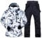 ALSOGO Herren Ski Jacke und Hosen Set Ski Anzug Winter Wasserdicht Winddicht Kapuze Schneemantel 2-Stücke Snowboard Sets shanqun-Black M