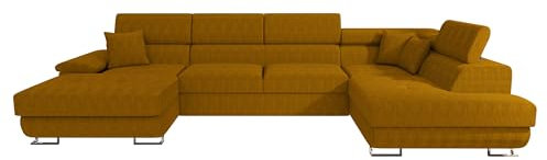 Mirjan24 Ecksofa Cotere Bis Cord, Eckcouch, Sofa mit Schlaffunktion und Bettkasten, U-Form Couch Farbauswahl Wohnlandschaft vom Hersteller (Poso 01, Seite: Rechts)