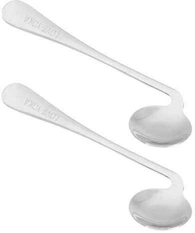 Healeved 2piezas Cucharas Adaptables Antideslizantes De Acero Inoxidable Para Personas Mayores Diseño Ergonómico Ligero y Portátil Para Uso Casa y Exteriores De Mano Izquierda