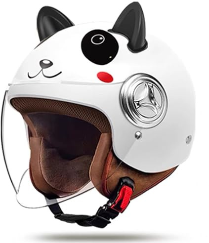 Casques De Moto Pour Enfants, Demi-Casque Pour Enfants Avec Pare-Soleil HD, Casque De Moto, Scooter, Cyclomoteur, Motocross Pour Garçons Et Filles Âgés De 3 À 15 Ans F,54-59cm