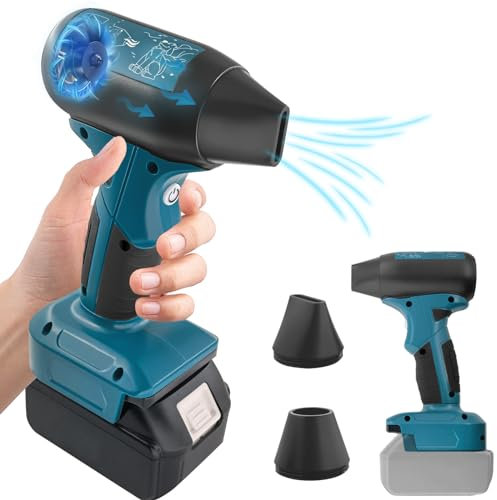 Jet Fan Mini Blower Compatible with Mak.ita 18v Battery,130000 RPM Cordless Air Duster with 4-Speed Control for Car Dust Cleaning, Outdoors BBQ Leaf Cleaning, Sofa's Pet Hair Cleaning