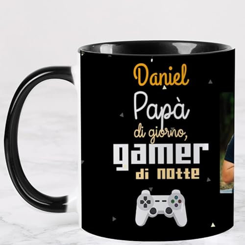 Wanapix | Tazza Festa del Papà Personalizzata | Idee Regalo Orignale | Regali per Papà | Gamer