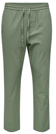 Only & Sons Male Jogginghose ONSLINUS Verjüngt Leinen Jogginghose | Joggers