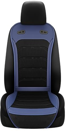 Shkalacar Kühlendes Autositzkissen,12V/24V Vordersitz Gekühlter Sitzbezug mit intelligenten Ventilatoren, Sommer Atmungsaktives Belüftetes Sitzkissen für Auto LKW(Blau)