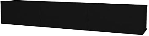 moebel17 Damla TV Lowboard hängend, Schwarz, Holz, grifflose Türen viel Stauraum,Board für Wohnzimmer,Hängeboard Designerstück,180 x 29,5 x 29,5 cm, 2475 (Schwarz)