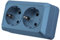 Presa a muro da incasso,Prese elettriche standard,Presa da parete interna 250 V AC 16A, Presa doppia di terra blu,MZ-06