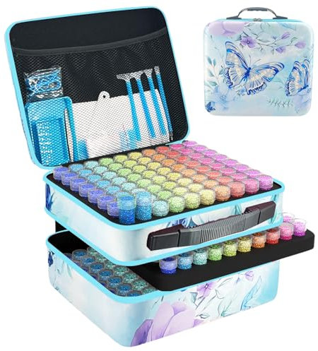 LIRUNQIU Diamond Painting Storage Containers, 240 Slots Diamond Art Accessories and Tools Kits Storage Box for Jewelry Beads