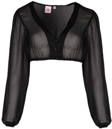 Spieth & Wensky Dirndlbluse Efeu aus Chiffon | V-Ausschnitt Langarm | Damen