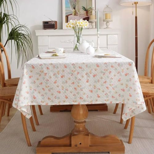 Tischdecke mit Blumenmuster, Teetisch-Dekoration, rechteckige Tischdecke für Küche, Esszimmer, Tischdekoration für Home-Partys, Stil 3, 140 x 180 cm