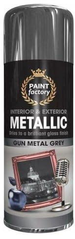Premium Distribution PD - 400ml Metallic Gun Metal Grey Spray Paint - Gloss Finish - Quick Drying Aerosol for Furniture, Plastic, Metal, Wood - Interior & Exterior Long-Lasting Decorative Paint (1)